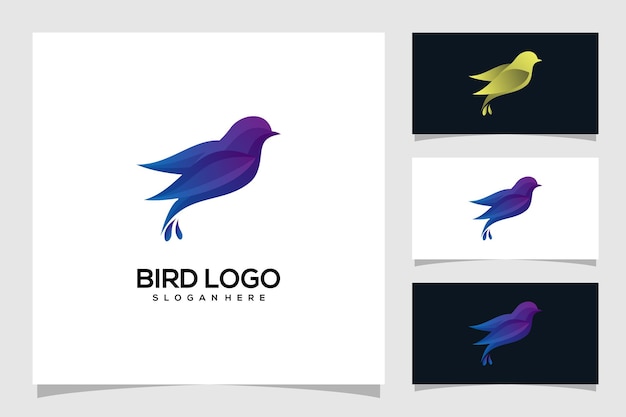 Ilustración de logotipo de pájaro abstracto