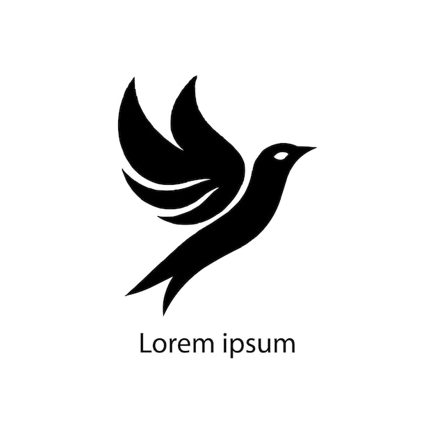 Ilustración del logotipo del pájaro hermosa silueta de pájaros voladores supera las nubes altas diseño del logotipo