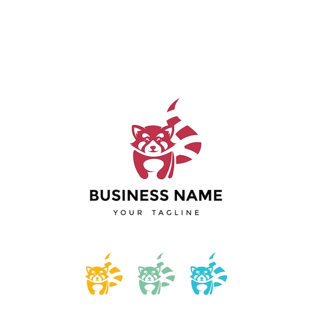 Ilustración de logotipo de panda roja