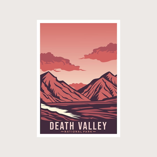 Vector ilustración del logotipo del parche adhesivo del emblema del parque nacional del valle de la muerte