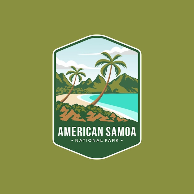 Ilustración del logotipo del parche del emblema del Parque Nacional de Samoa Americana