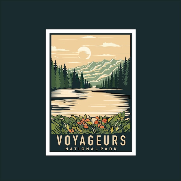 Vector ilustración del logotipo del parque nacional voyageurs