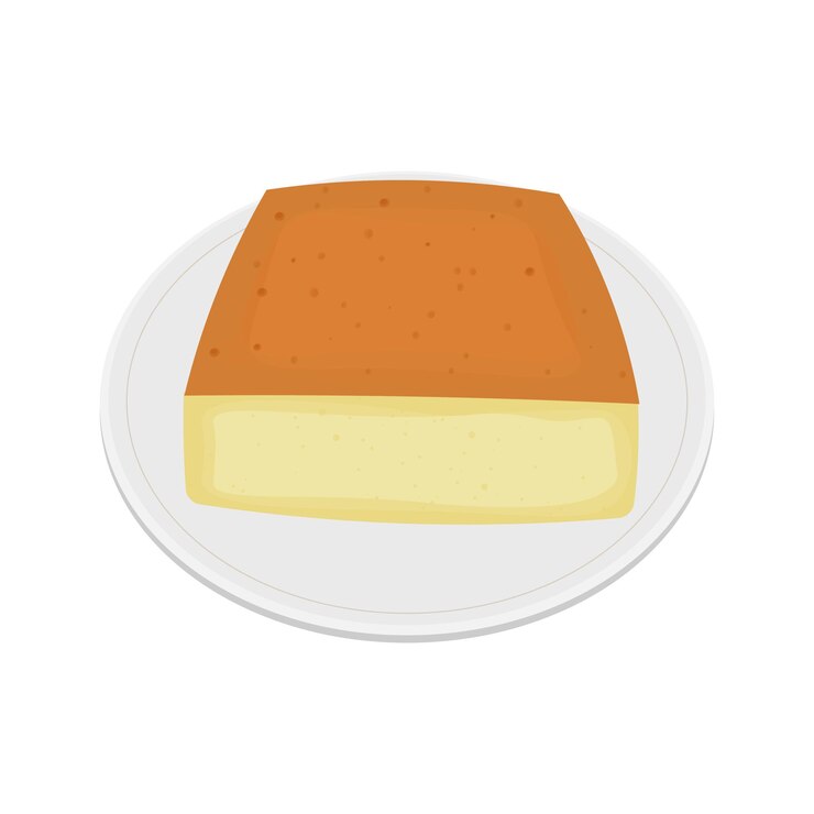 Ilustración del logotipo del pastel de queso de algodón japonés