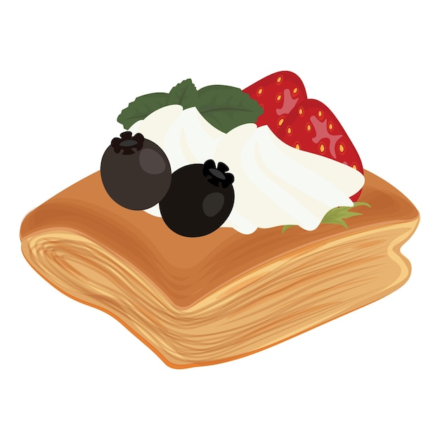 Ilustración del logotipo de la pastelería de puff con tapa de fruta