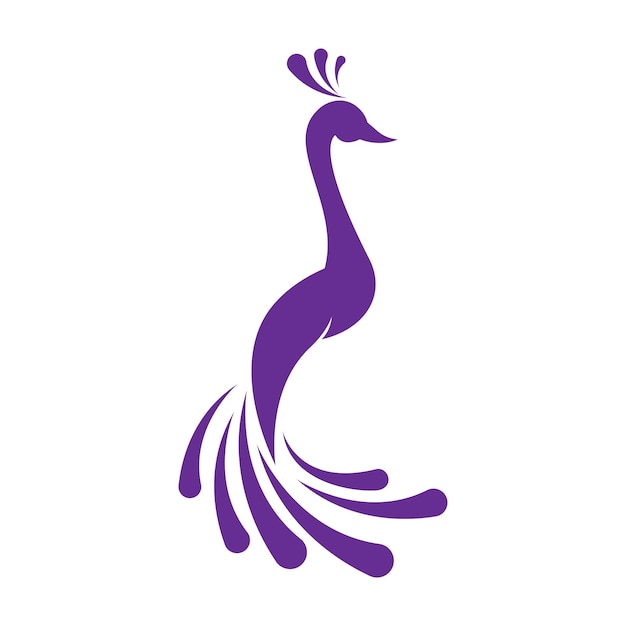 Ilustración de logotipo de pavo real