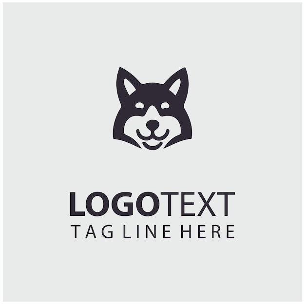 Ilustración del logotipo de un perro amigable
