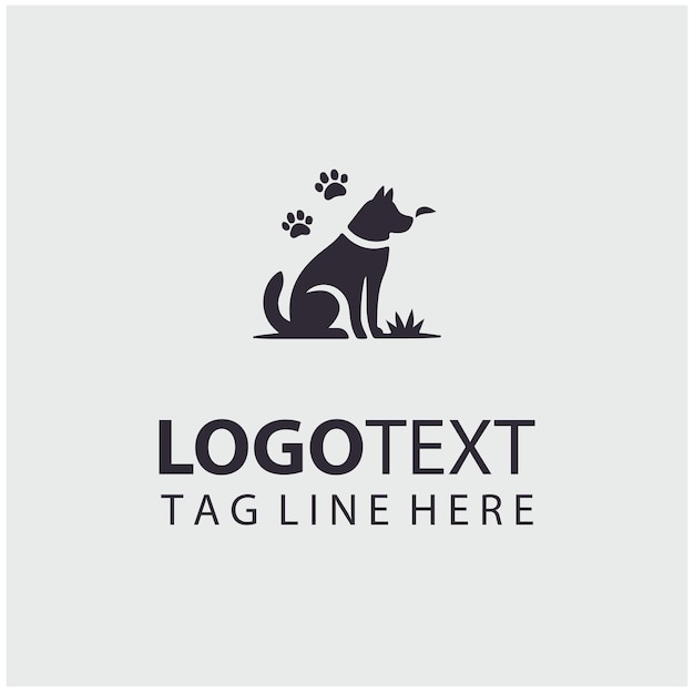 Ilustración del logotipo de un perro amigable
