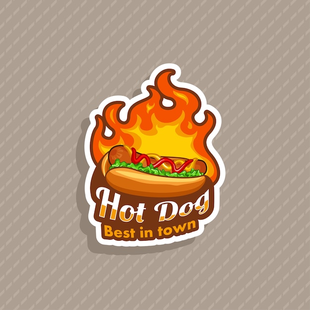 Ilustración de logotipo de perro caliente