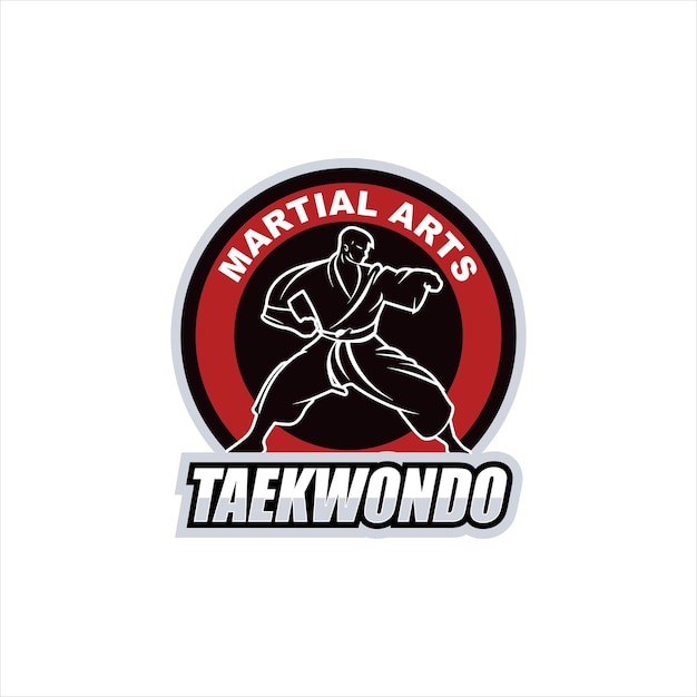 Ilustración de logotipo de personaje de silueta de artes marciales Palabra extranjera en japonés significa Karate