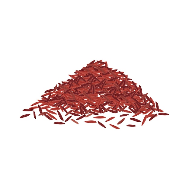 Vector ilustración del logotipo de una pila de arroz rojo o arroz de levadura roja