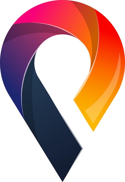 Ilustración de logotipo de pin de ubicación abstracta en estilo moderno y minimalista