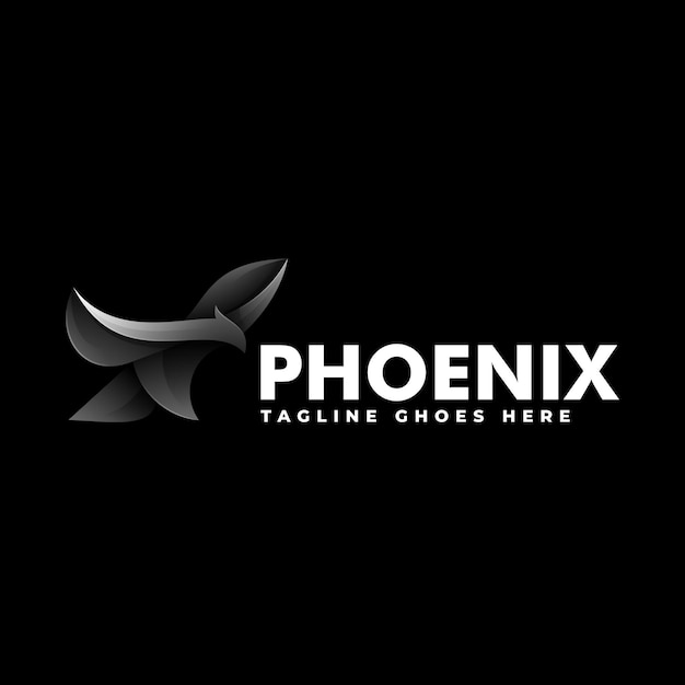 Ilustración de logotipo plantilla de estilo colorido degradado de phoenix