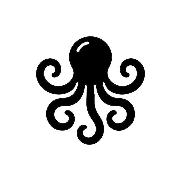 Ilustración del logotipo del pulpo aislado sobre un fondo blanco