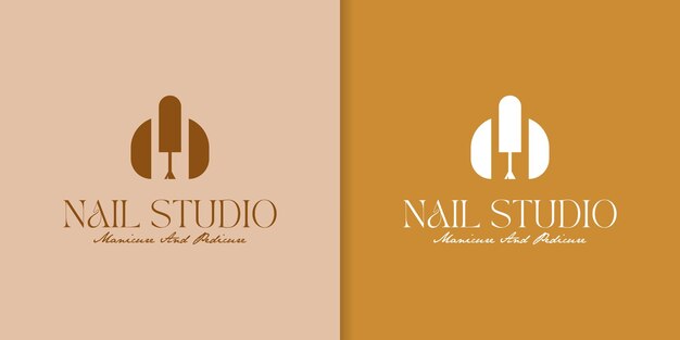 Ilustración del logotipo del salón de belleza y del estudio de belleza de uñas