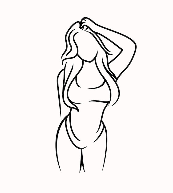 Ilustración de logotipo de silueta de cuerpo de mujer