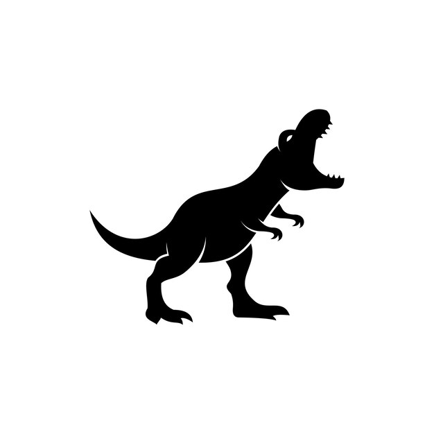 ilustración del logotipo de la silueta del dinosaurio trex