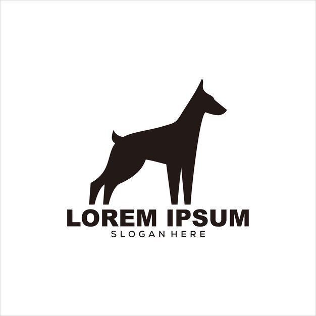 ilustración de logotipo de silueta de perro
