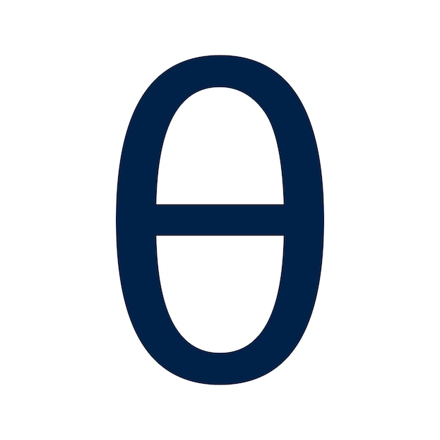 Ilustración del logotipo del símbolo del alfabeto griego Theta