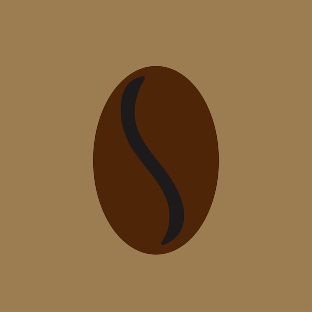 Ilustración de logotipo de símbolo de grano de café en color marrón