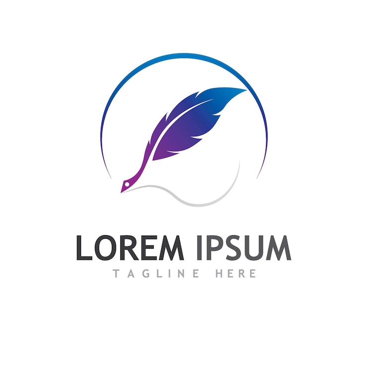 Vector ilustración del logotipo y el símbolo de la pluma