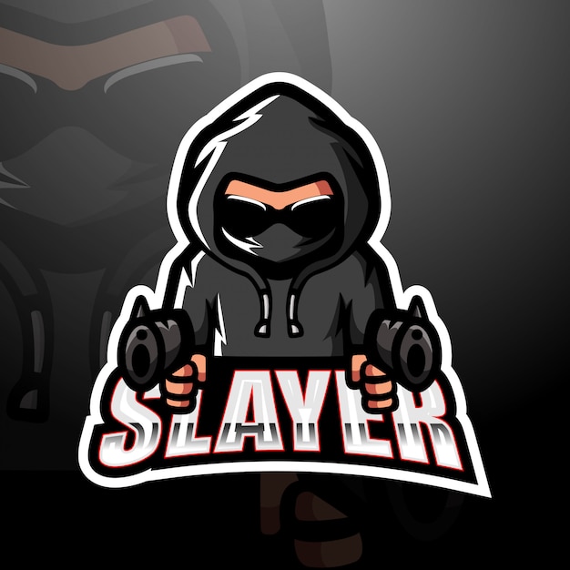 Ilustración de logotipo de slayer mascota esport