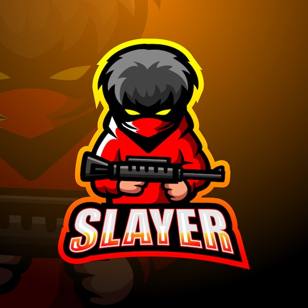 Ilustración de logotipo de slayer mascota esport