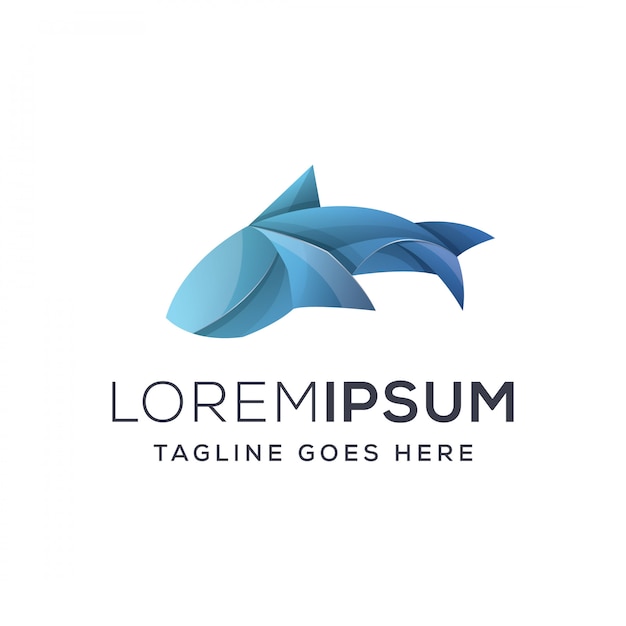 Ilustración de un logotipo de tiburón