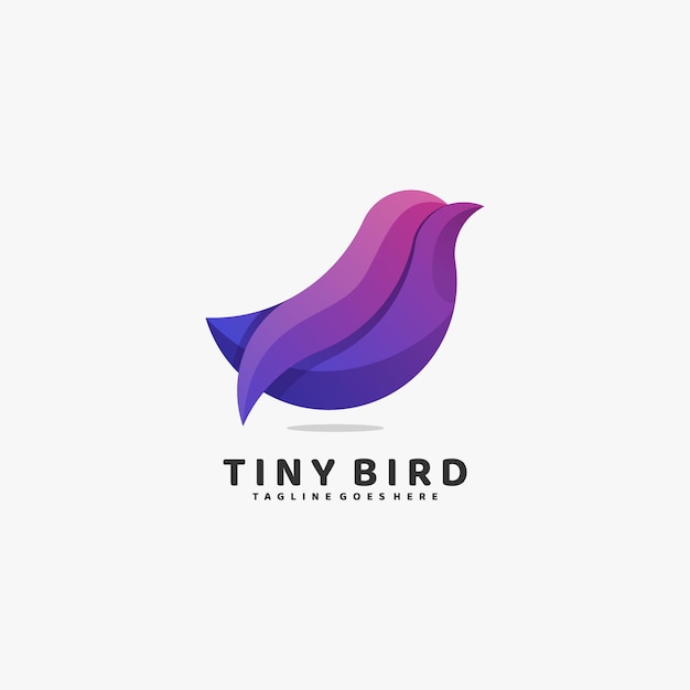 Ilustración del logotipo Tiny Bird Gradient Colorful Style.