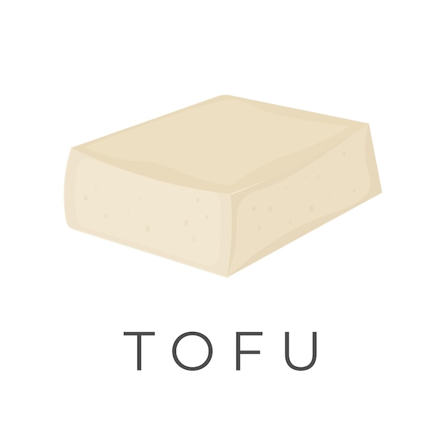 Ilustración del logotipo de un tofu de soja