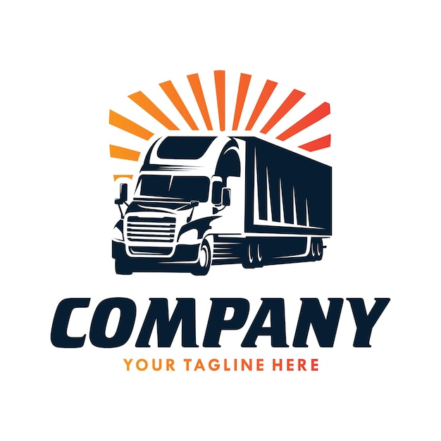 Ilustración del logotipo de transporte de la empresa de camiones