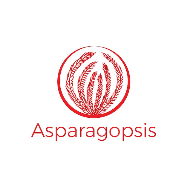 Ilustración de logotipo de vector de asparagopsis roja