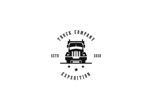 ilustración del logotipo del vector del camión, bueno para la industria de la mascota, la entrega o la logística.
