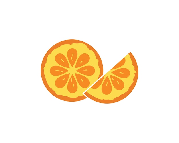 Ilustración de logotipo de vector de icono de fruta naranja