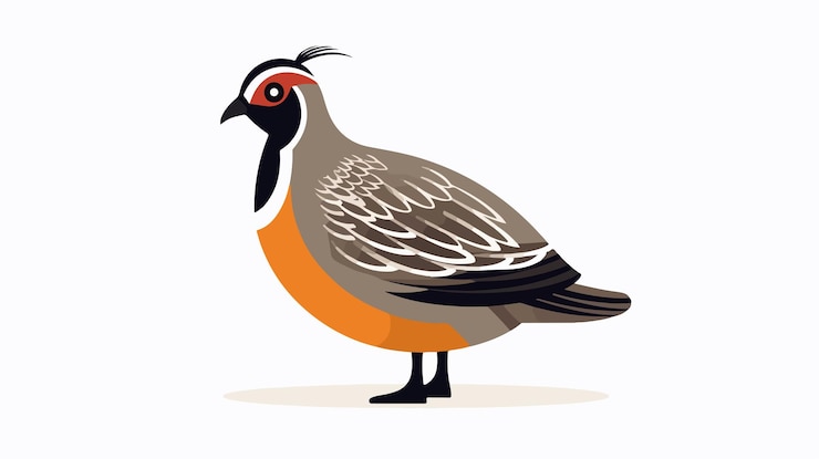 Vector ilustración del logotipo del vector mínimo de la codorniz chukar