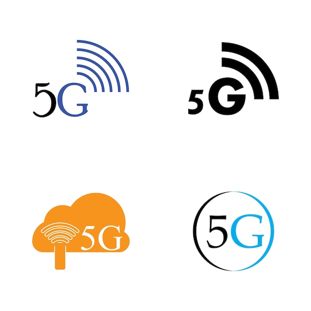 Ilustración de logotipo de vector de plantilla de icono 5g