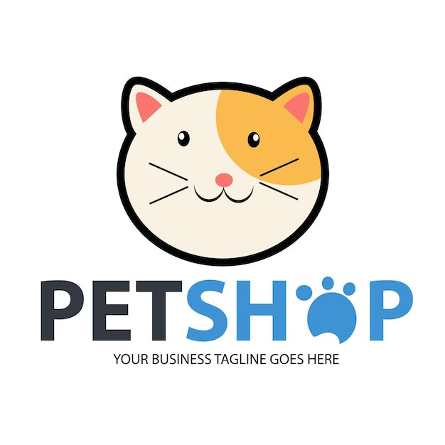 Ilustración del logotipo del vector de la tienda de mascotas