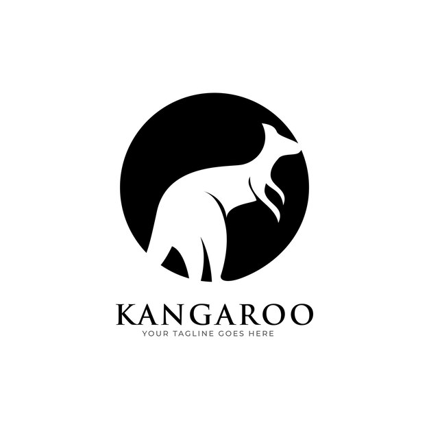 Ilustración del logotipo vectorial Caricatura de la mascota del canguro australiano.