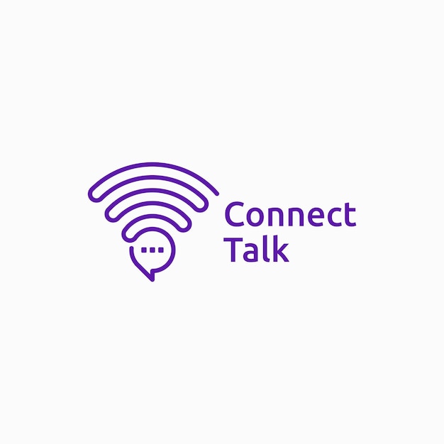 Ilustración de logotipo vectorial Conectar estilo de arte de línea de conversación