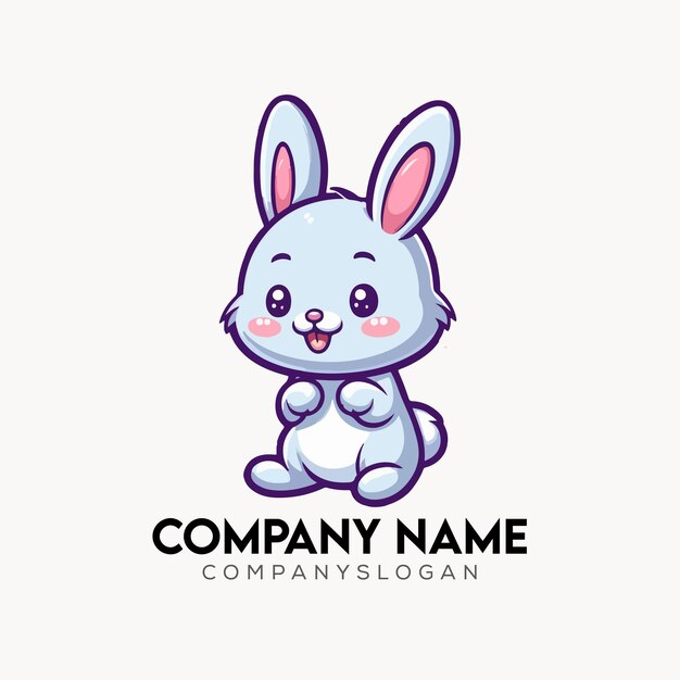 Ilustración del logotipo vectorial Conejo Mascota Estilo de dibujos animados