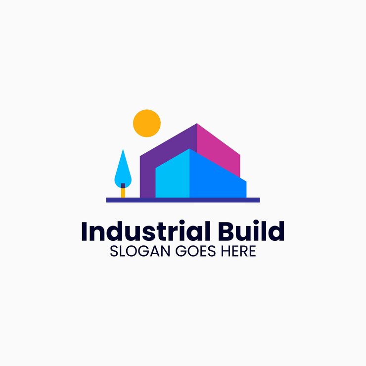 Vector ilustración de logotipo vectorial construir estilo colorido degradado
