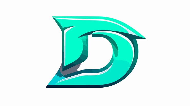 Vector ilustración del logotipo vectorial de dibujos animados de la letra d creativa y lúdica