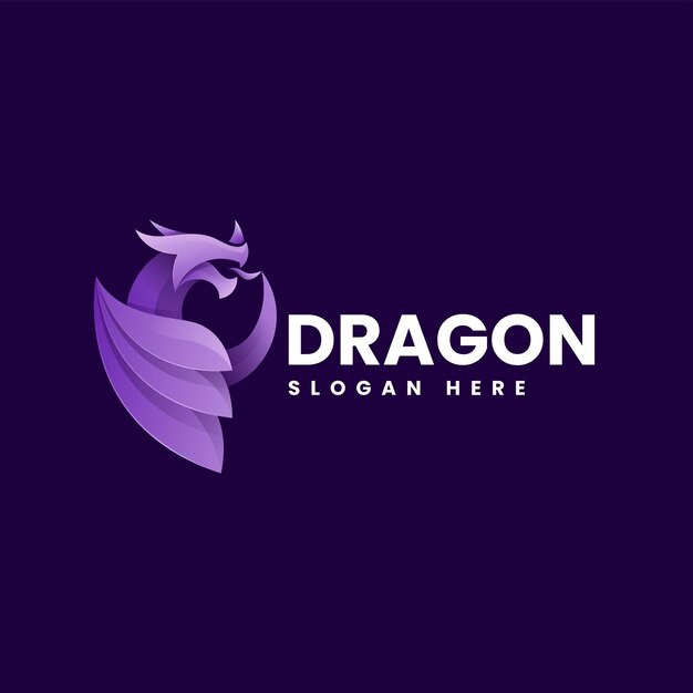 Ilustración del logotipo vectorial Dragón Gradiente Estilo colorido