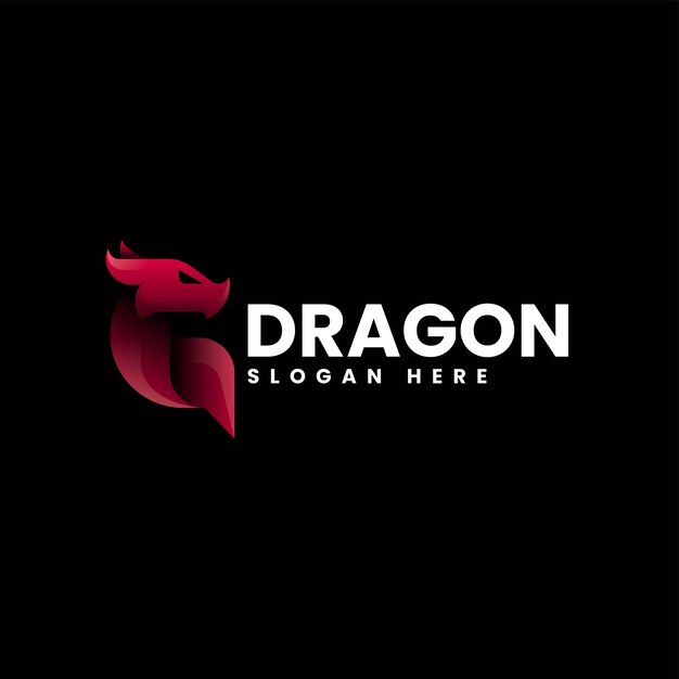 Ilustración del logotipo vectorial Dragón Gradiente Estilo colorido