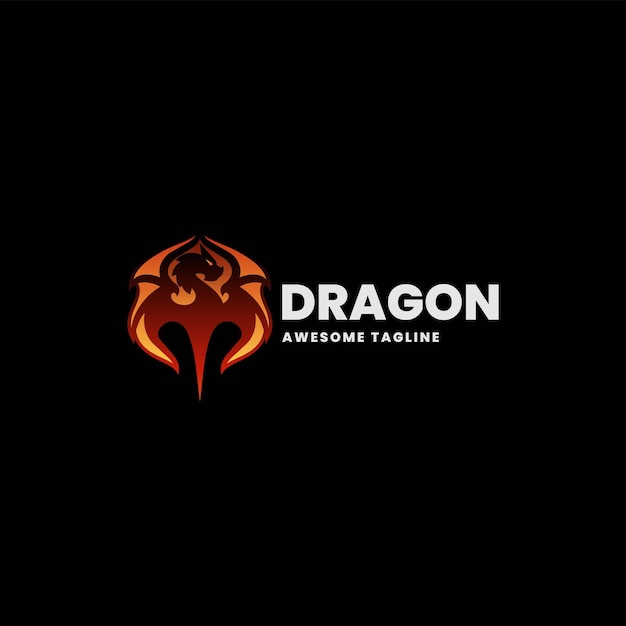 Ilustración del logotipo vectorial Dragón Gradiente Estilo colorido