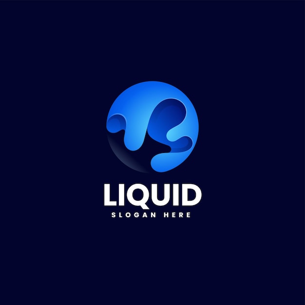 Ilustración de logotipo vectorial Estilo de arte de línea de degradado líquido