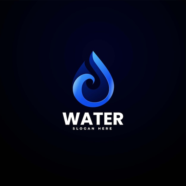 Ilustración De Logotipo Vectorial Estilo Colorido Degradado De Agua