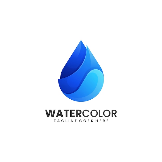 Ilustración De Logotipo Vectorial Estilo Colorido Degradado De Agua
