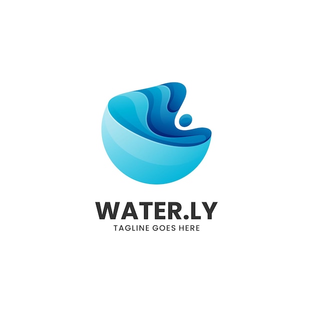 Ilustración De Logotipo Vectorial Estilo Colorido Degradado De Agua