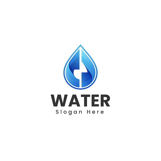 Ilustración De Logotipo Vectorial Estilo Colorido Degradado De Agua