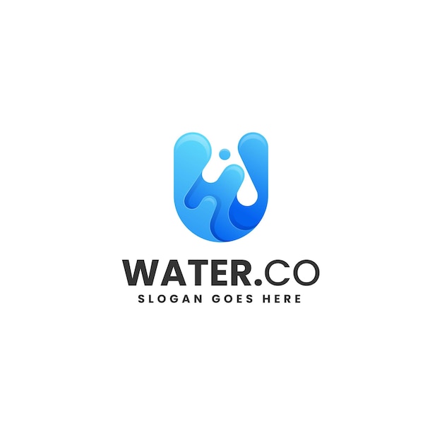 Ilustración De Logotipo Vectorial Estilo Colorido Degradado De Agua